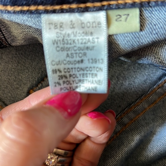 Rag & Bone Dark Wash 10" High Rise Skinny Jeans - Picture 5 of 7